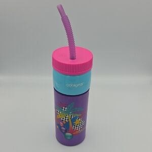 Cool Gear Kids 80s 90s Art Vapor Wave Water Bottle Palm Tree Pink Purple Design